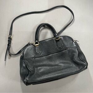 Cole Haan Tali Double Zip Satchel; Pebbled Leather; Handbag & Crossbody; Black
